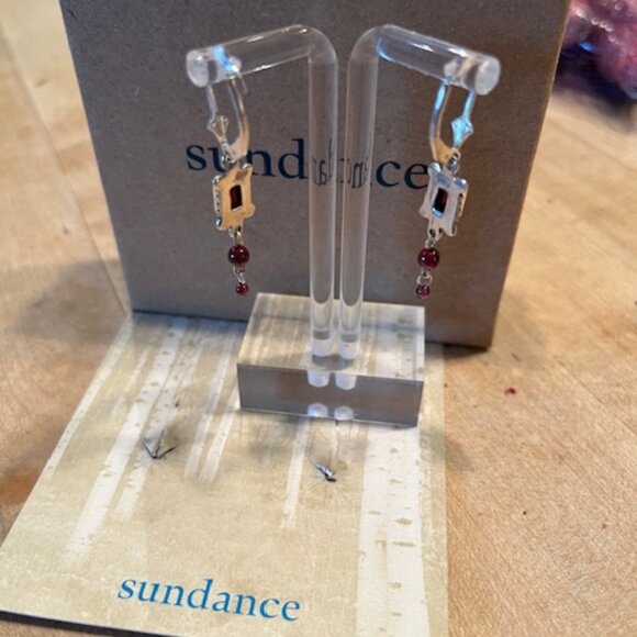 Sundance Red Garnet Sterling Silver Earrings – new in box - Picture 4 of 4